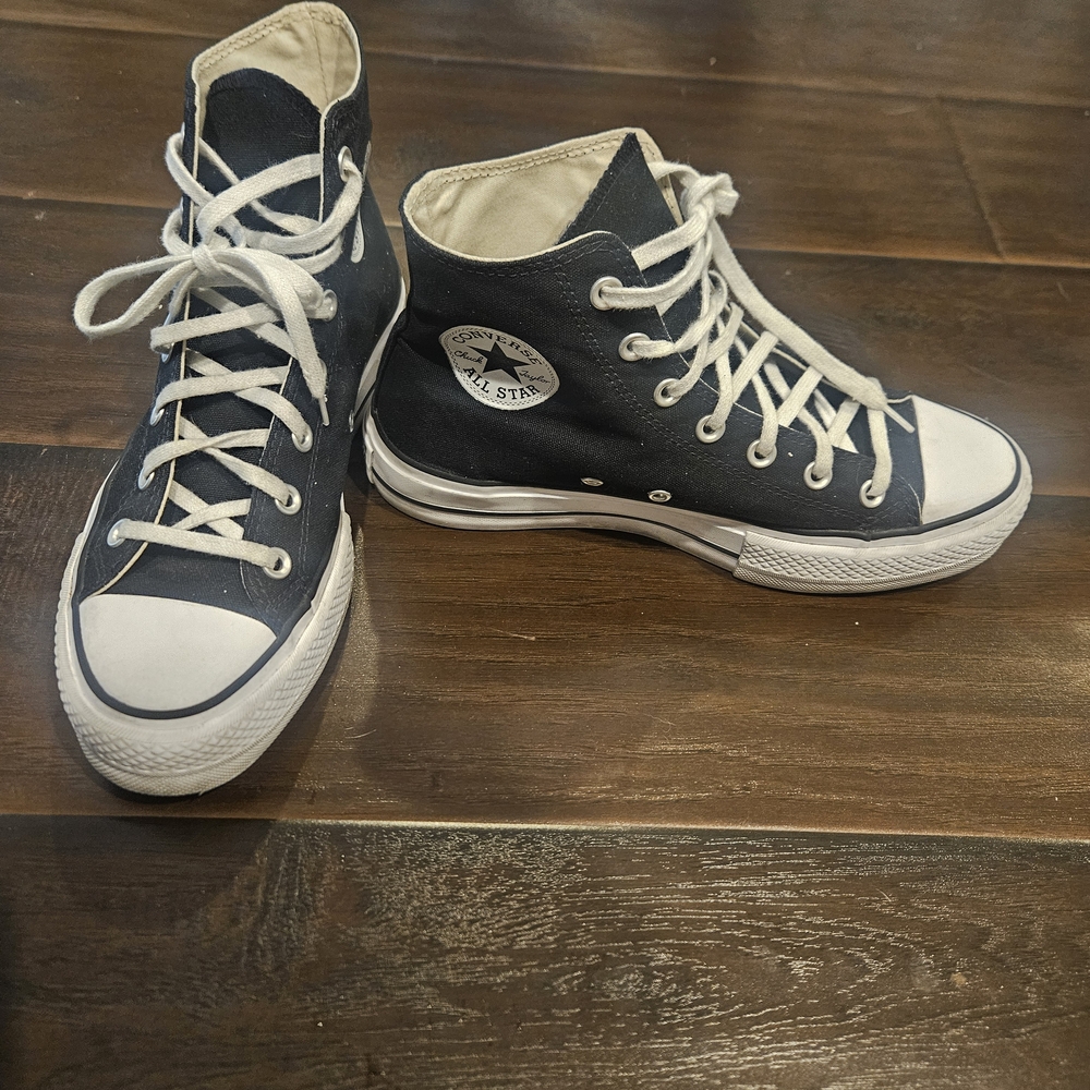 Converse High-Top Sneakers in Black and White